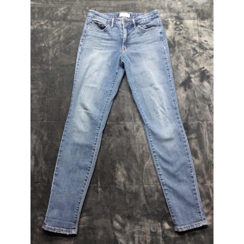 Jessica Simpson High Rise Zip Up Skinny Blue Jeans Size 4
